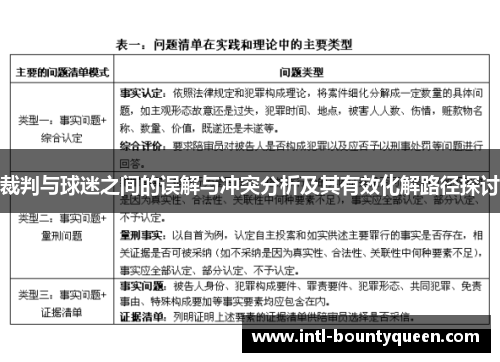 裁判与球迷之间的误解与冲突分析及其有效化解路径探讨